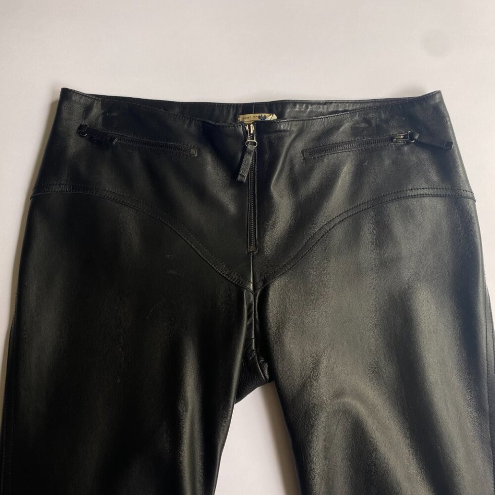 Max Studio Leather low-rise Pants